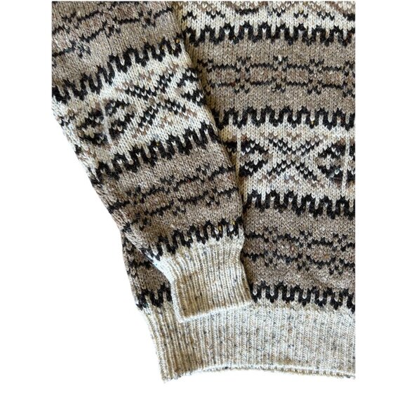 VINTAGE Peter England Thick Wool Sweater Knit Crew Neck Nordic Men's Size Large - Picture 2 of 8